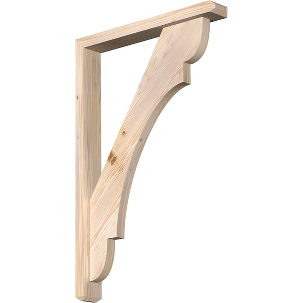 Ekena Millwork Olympic Craftsman Smooth Bracket w/ Offset Brace, Douglas Fir, 3 1/2"W x 24"D x 36"H BKT0402X24X36OLY04SDF - main